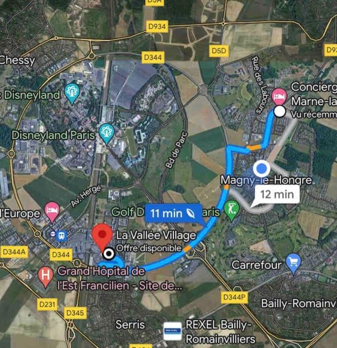 Duplex Moderne 8Per&3Ch&10 Min Disney&Parking Free Magny-le-Hongre Eksteriør bilde